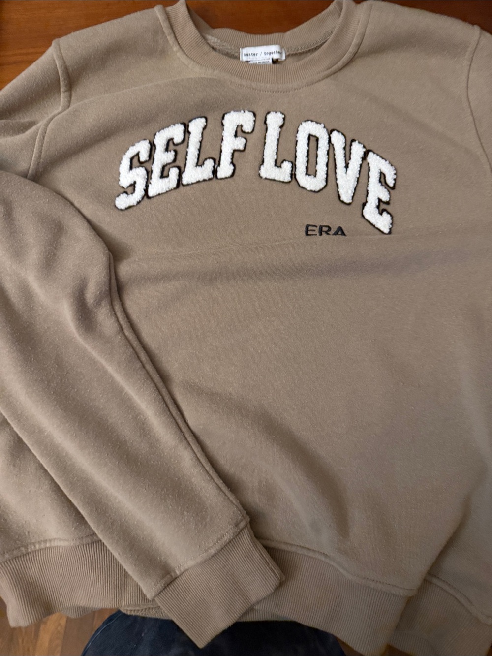 SELF LOVE Era Taupe Crewneck Sweatshirt